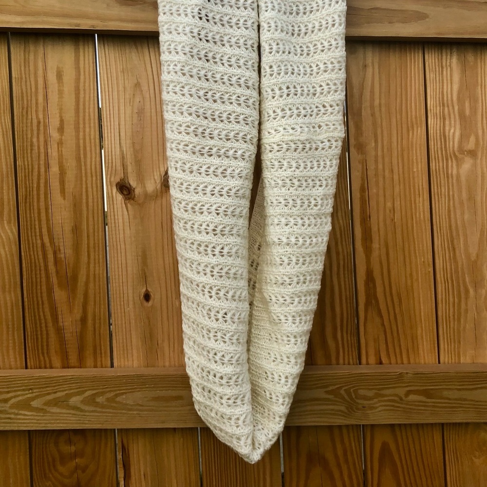 Soft Cream Infinity Scarf Knitted